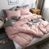 Simple Texture Grain Polyester Duvet Cover Set - King Size, Affordable Queen Bedding Set - Himpall